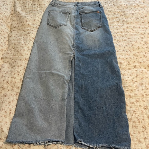 Jessica Simpson Two-Tone Blue Jean Skirt - Picture 4 of 8